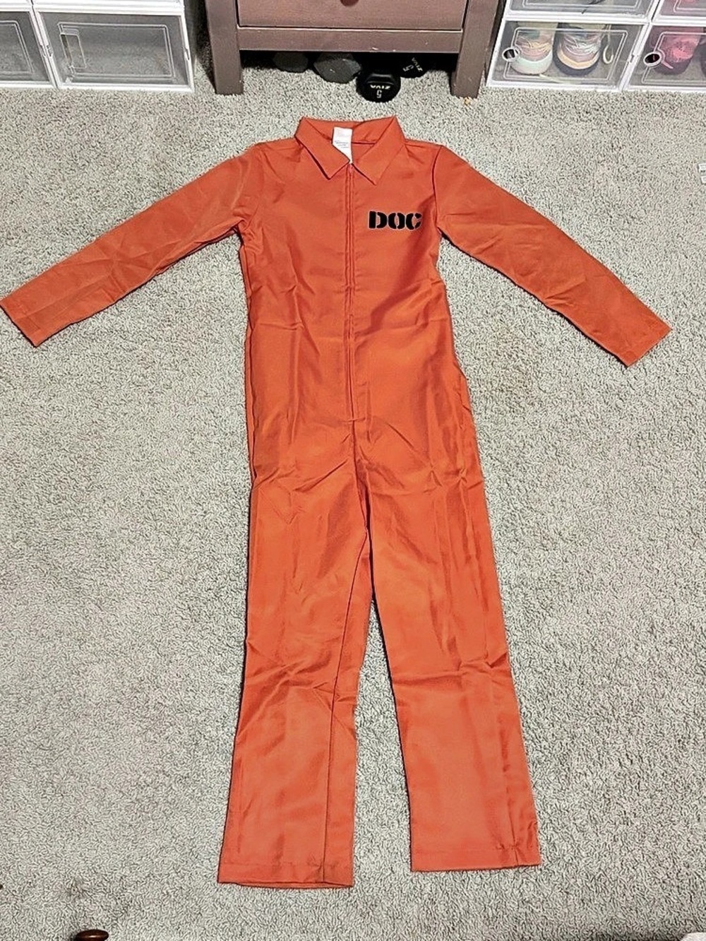 Spirit Halloween Convict Child Costume Orange & Black